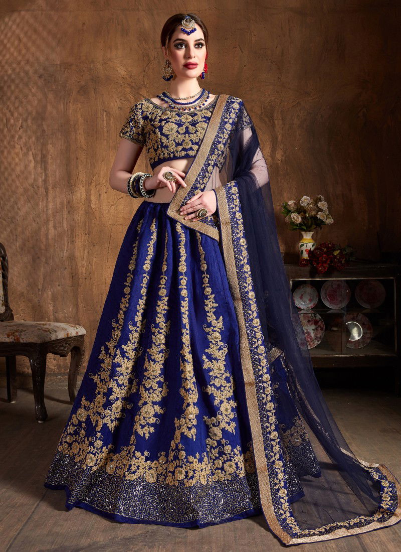 ZEEL CLOTHING CULTURAL Stylish Fancy Designer Wedding Wear Raw Silk Dori Badla And Sequins Embroidey Work Lehenga Choli Collection